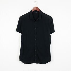 John Varvatos Collection Black Polo Shirt Jersey size Medium